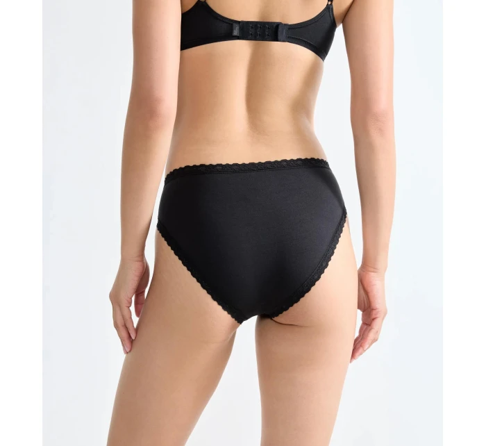 Dámské kalhotky sloggi 24/7 Cotton Lace Tai C3P - černé - SLOGGI Dámské kalhotky sloggi 24/7 Cotton Lace Tai C3P - černé - SLOGGI