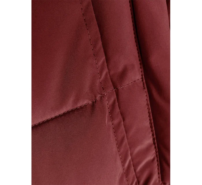 Červená dámská zimní bunda s kožešinovou podšívkou model 21246501 - LHD