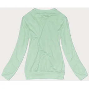 Tenká dámská tepláková mikina v pistáciové barvě se stahovacími lemy model 20070272 - J.STYLE Tenká dámská tepláková mikina v pistáciové barvě se stahovacími lemy model 20070272 - J.STYLE