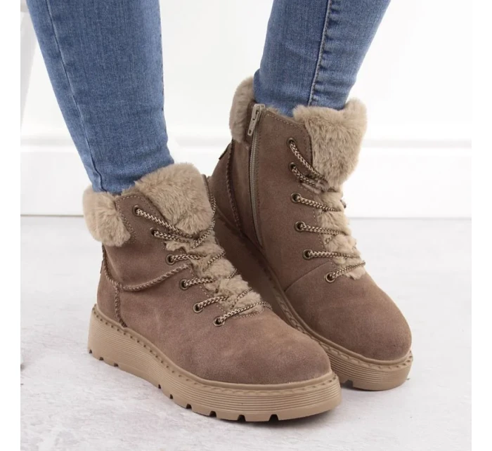 Boty s kožešinou W model 20739487 - Rieker Boty s kožešinou W model 20739487 - Rieker