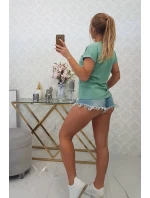 Nakupování je moje kardio tmavě mátová halenka Nakupování je moje kardio tmavě mátová halenka