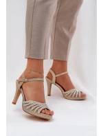 Sandály Na Podpatku Se A  Zlaté model 21685945 - D&A