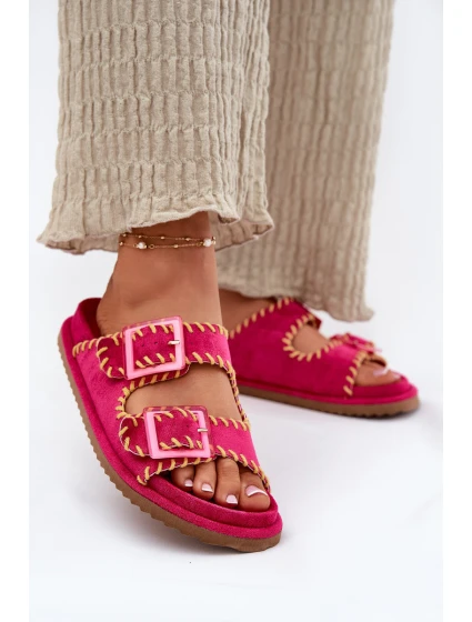 Dámské Pantofle S Přezkami A Dekorativním Fuchsie model 21696562 - Boto Dámské Pantofle S Přezkami A Dekorativním Fuchsie model 21696562 - Boto