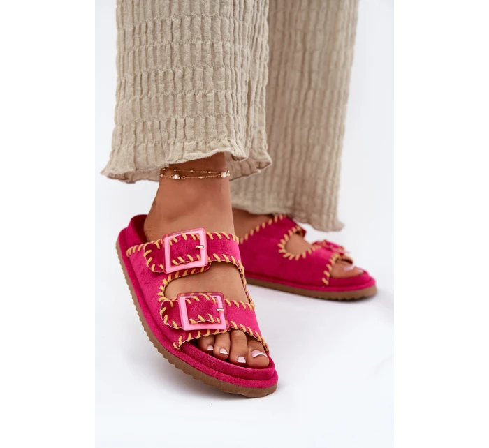 Dámské Pantofle S Přezkami A Dekorativním Fuchsie model 21696562 - Boto Dámské Pantofle S Přezkami A Dekorativním Fuchsie model 21696562 - Boto
