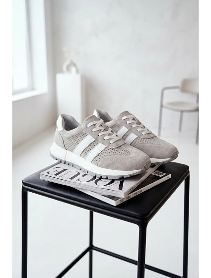 Dámské tenisky z pravé semišové šedé model 22069511 - EVENTO Dámské tenisky z pravé semišové šedé model 22069511 - EVENTO