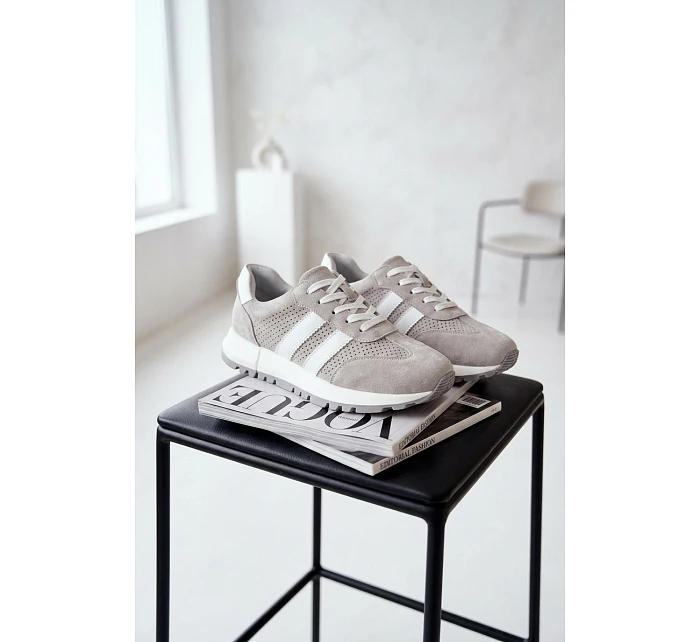 Dámské tenisky z pravé semišové šedé model 22069511 - EVENTO Dámské tenisky z pravé semišové šedé model 22069511 - EVENTO