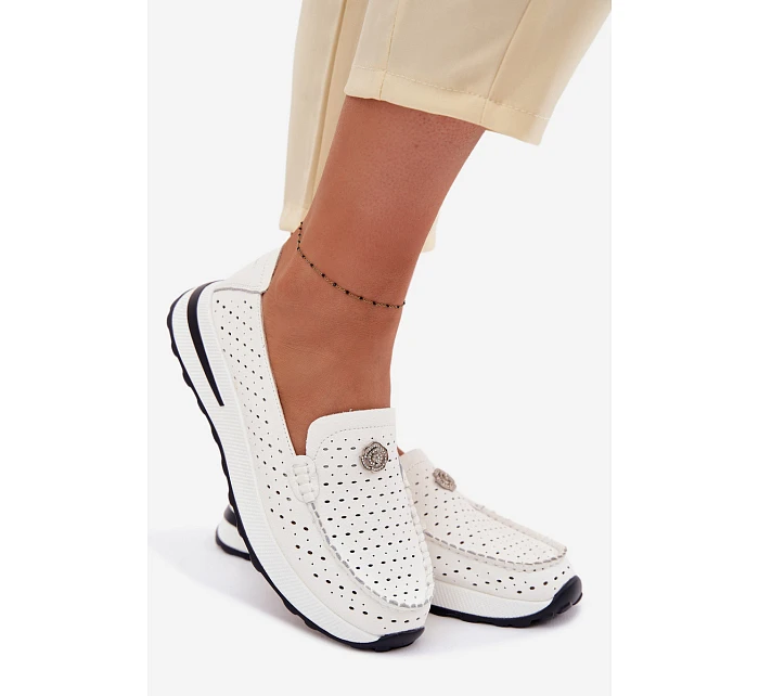 Dámské prodyšné mokasíny z přírodní kůže Kemela