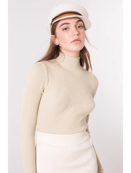 Sweter model 18484169 jasny beżowy - FPrice Sweter model 18484169 jasny beżowy - FPrice