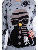 Vánoční svetr s šedým sněhulákem