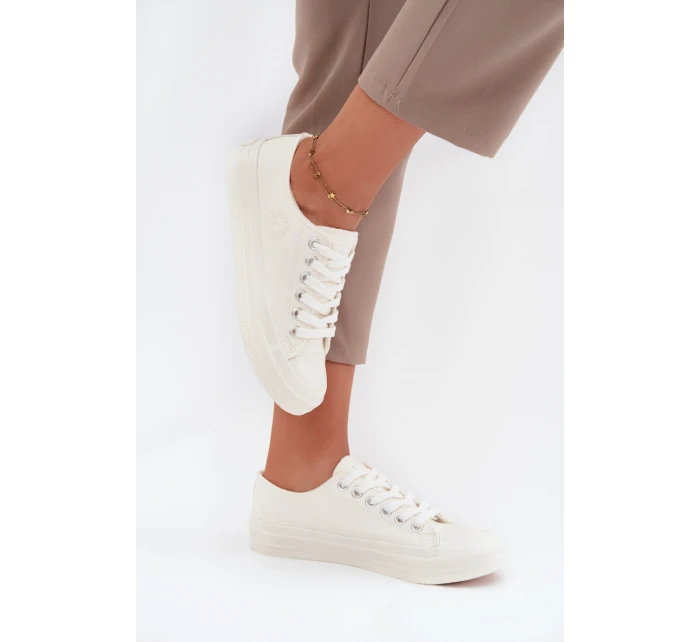 Dámské zateplené nízké tenisky Big Star – bílé Dámské zateplené nízké tenisky Big Star – bílé