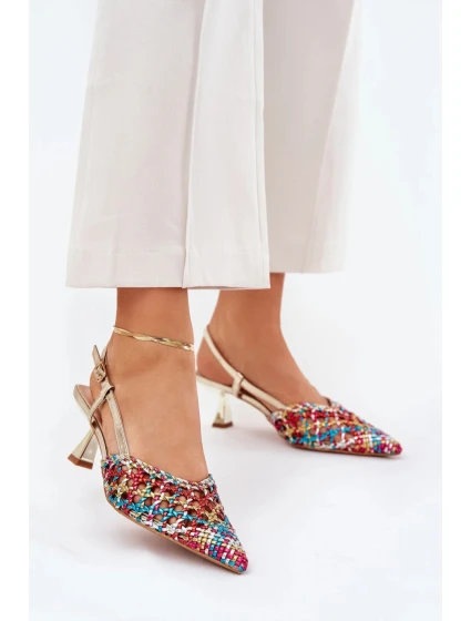 Dámské lodičky na jehlovém podpatku Zlatá mix barev  Shoes model 21418395 - Inello