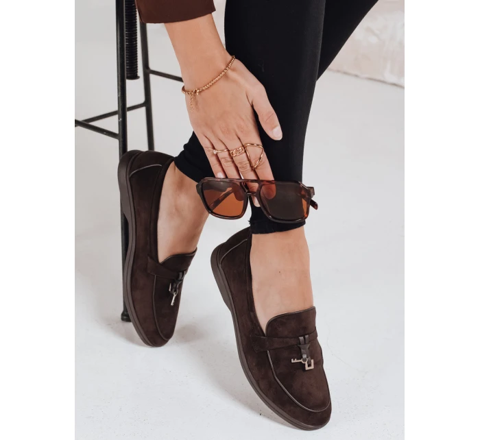 Dámské semišové hnědé mokasíny FashionStreet ZY1181