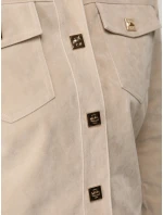 FashionStreet dámská semišová béžová bunda TY5574