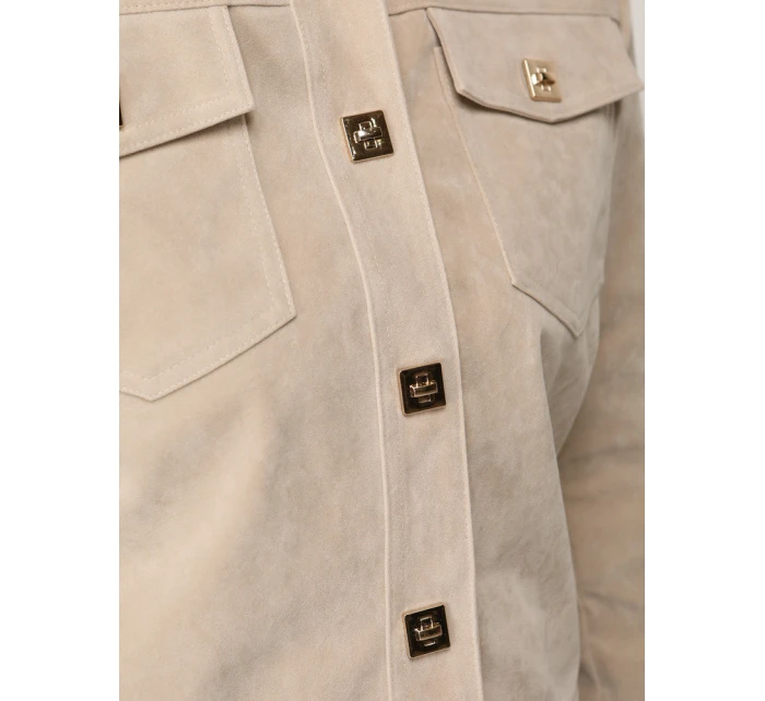 FashionStreet dámská semišová béžová bunda TY5574