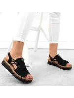 Pohodlné sandály W model 22018139 black - Rieker Pohodlné sandály W model 22018139 black - Rieker