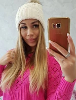 Fleecová kostkovaná čepice K226 ecru