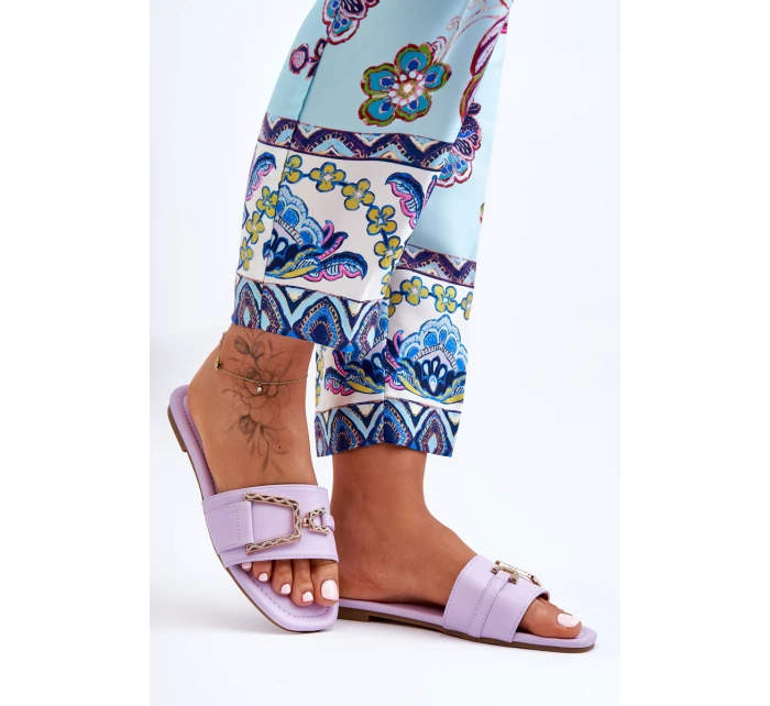 Dámské klasické Žabky s ozdobou fialové model 21627244 - Boto Dámské klasické Žabky s ozdobou fialové model 21627244 - Boto