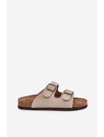 Dámské Zamszové Klapky S Přezkami Big Star model 21692074 Béžové - Big Star Shoes Dámské Zamszové Klapky S Přezkami Big Star model 21692074 Béžové - Big Star Shoes