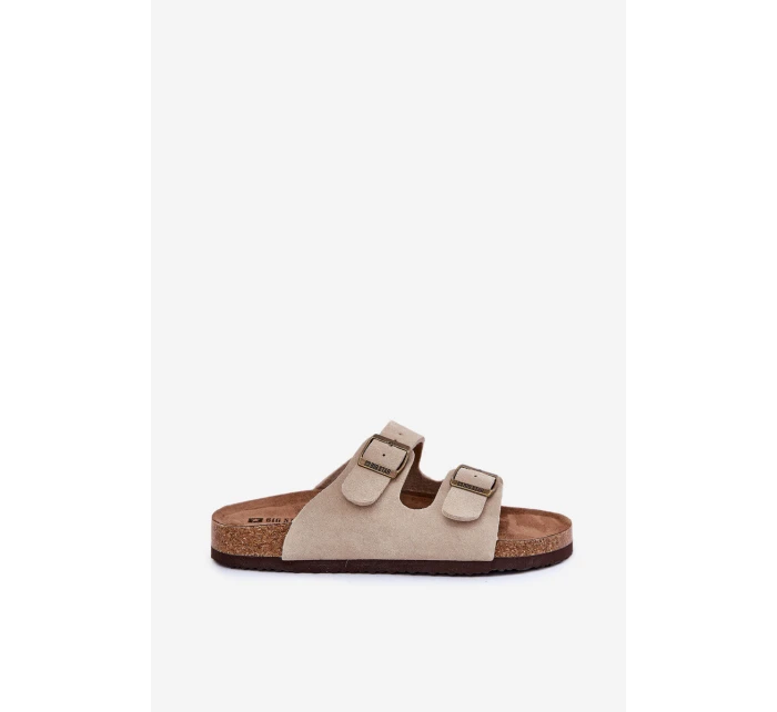 Dámské Zamszové Klapky S Přezkami Big Star model 21692074 Béžové - Big Star Shoes Dámské Zamszové Klapky S Přezkami Big Star model 21692074 Béžové - Big Star Shoes