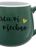 TÁTA VÍ VŠECHNO - zelený keramický hrníček 300 ml