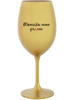 zlatá sklenice na víno 350 ml model 21860820 - Giftela