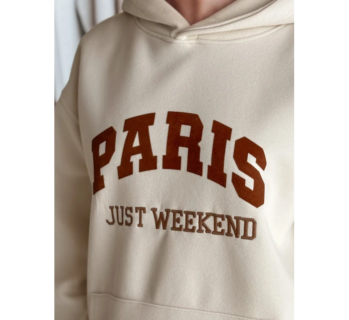 Dámská oversize mikina PARISSIA béžová FashionStreet BY1457