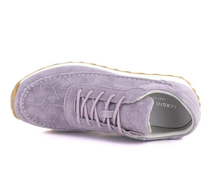 Dámské fialové semišové kožené polobotky Sergio Leone SP001