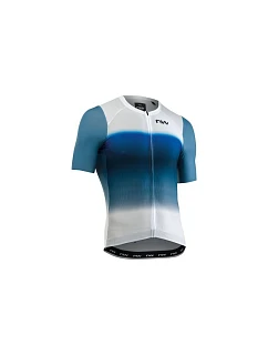 Cyklistické tričko NORTHWAVE Blade Air Jersey S/S, bílo-modré
