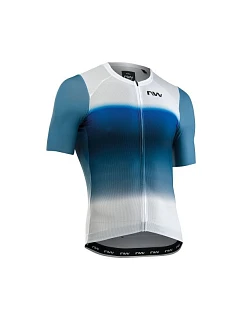 Cyklistické tričko NORTHWAVE Blade Air Jersey S/S, bílo-modré