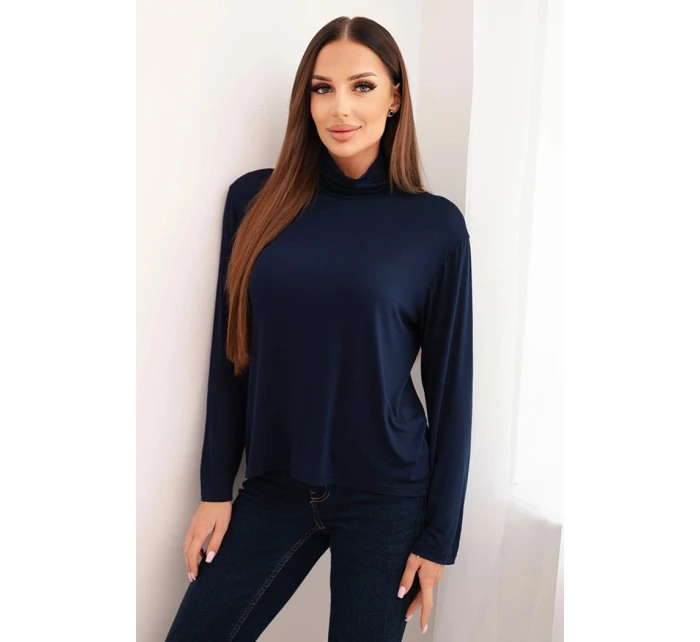 Dámská viskózová blůza s rolákem a dlouhým rukávem granátová Dámská viskózová blůza s rolákem a dlouhým rukávem granátová