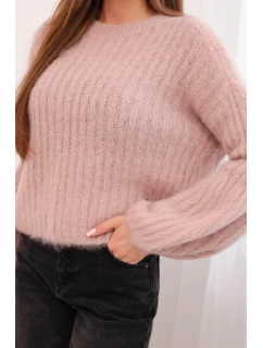 Svetr z mohairu dámský s nabíranými rukávy bordový