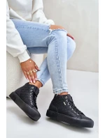 Zateplené Dámské Tenisky S Prošitím Big Star OO274A480 Černé Zateplené Dámské Tenisky S Prošitím Big Star OO274A480 Černé