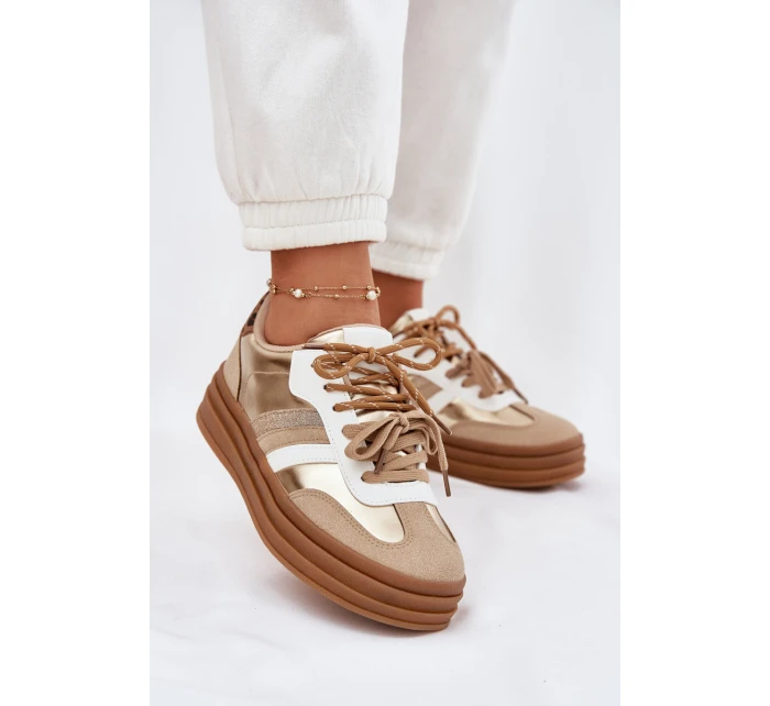 Dámské Tenisky Na Platformě S Dvojitým Šněrováním Leopardí Zlaté Klipy Dámské Tenisky Na Platformě S Dvojitým Šněrováním Leopardí Zlaté Klipy