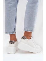 Kožené dámské tenisky na platformě Panterka Vinceza 89144 Bílé Kožené dámské tenisky na platformě Panterka Vinceza 89144 Bílé