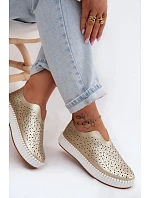 Otevřené Slip-on Sandály na Platformě Zlaté Glamma