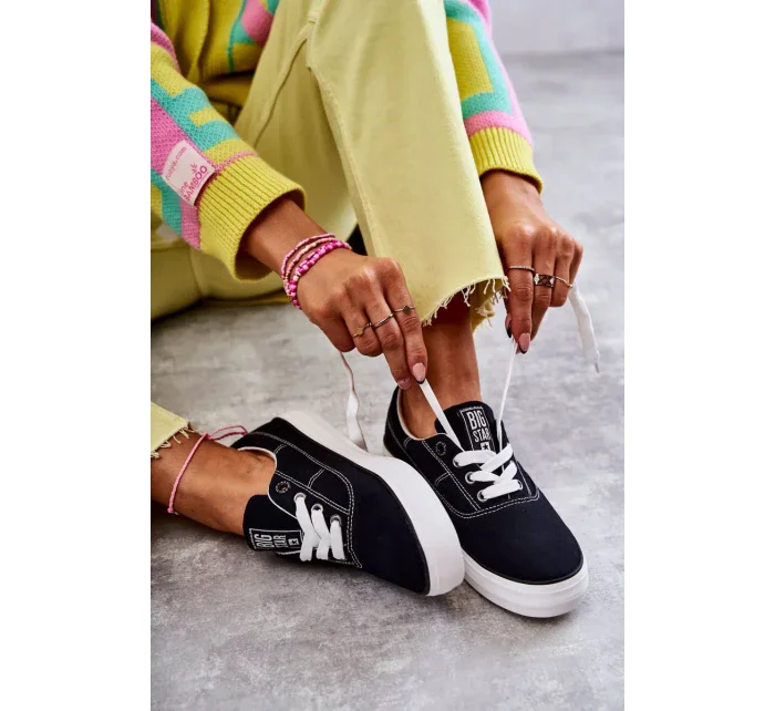 Dámské látkové tenisky Big Star KK274019 Černá Dámské látkové tenisky Big Star KK274019 Černá