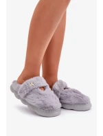 Futrzane Pantofle S Malou Broží Šedé Primaria