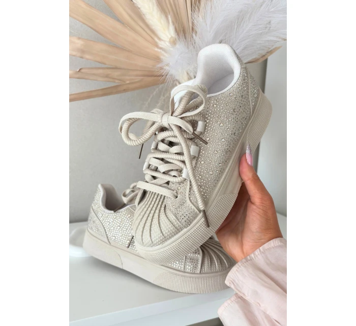 Dámské zdobené tenisky Calissea – béžové