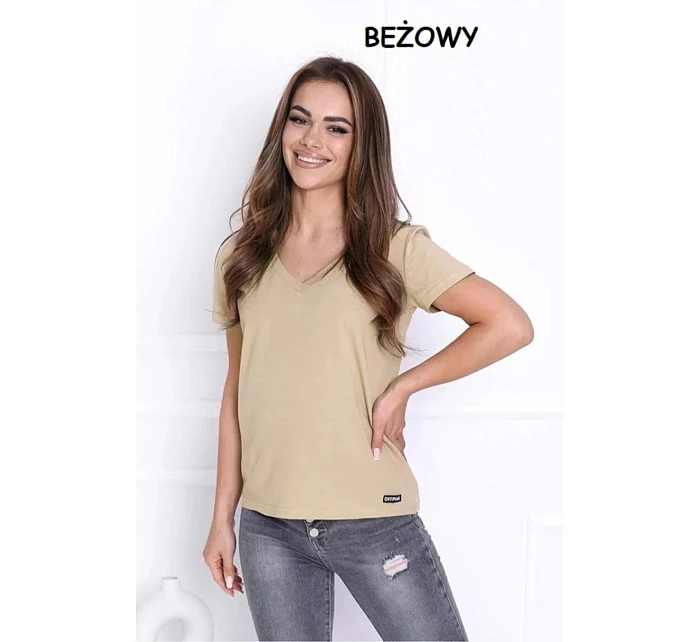 Dámské tričko Serek s krátkým rukávem hnědé - Off Pink