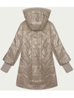 Dámská prošívaná bunda ve velbloudí barvě s ozdobnými stahovacími lemy model 20979309 - S'WEST