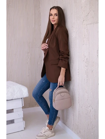 Bunda s klopou elegantní čokoláda Bunda s klopou elegantní čokoláda