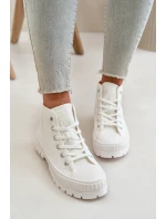 Dámské Tenisky S Kotníkovou Šněrovací Big Star OO274009 Bílé Dámské Tenisky S Kotníkovou Šněrovací Big Star OO274009 Bílé