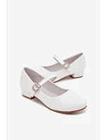 Dětské balerínky s brokátovým páskem Vinceza 13291 Bílé