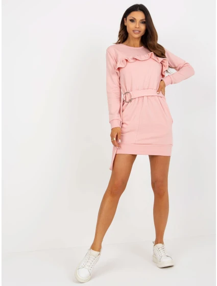 Dámské šaty EM SK HS 21 model 18036946 světle růžová - FPrice Dámské šaty EM SK HS 21 model 18036946 světle růžová - FPrice