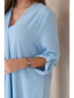 Šaty s výstřihem do V 88536 modré - Italian Fashion
