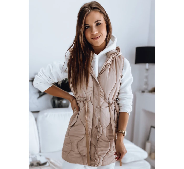 Dámská prošívaná vesta WELIA béžová FashionStreet TY3295