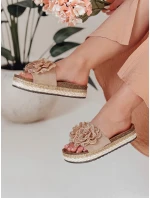 Dámské květinové žabky KWIATARIS khaki FashionStreet ZY0910