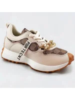 Béžové sportovní boty s řetízkem model 17221069 Béžové sportovní boty s řetízkem model 17221069
