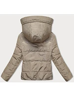 Černobéžová oboustranná krátká bunda s kapucí model 18863099 - S'WEST Černobéžová oboustranná krátká bunda s kapucí model 18863099 - S'WEST