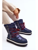 Dámské sněhule s vázáním v modré barvě model 21644706 - Boto Dámské sněhule s vázáním v modré barvě model 21644706 - Boto